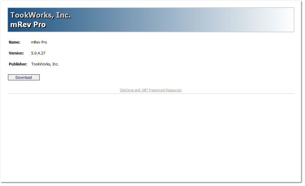 mRev Pro Download Screen