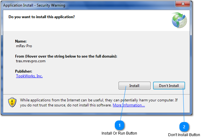Application Install Screen