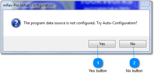 mRev Pro Initial Configuration window