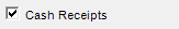12. Cash Receipts checkbox