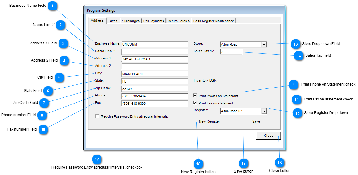 Address Tab