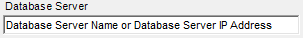 1. Database Server Entryt field