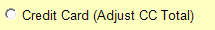 6. Credit Card (Adjust CC Total) option