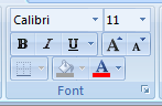 8. Font toolbar