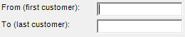2. Range of Customer entry field