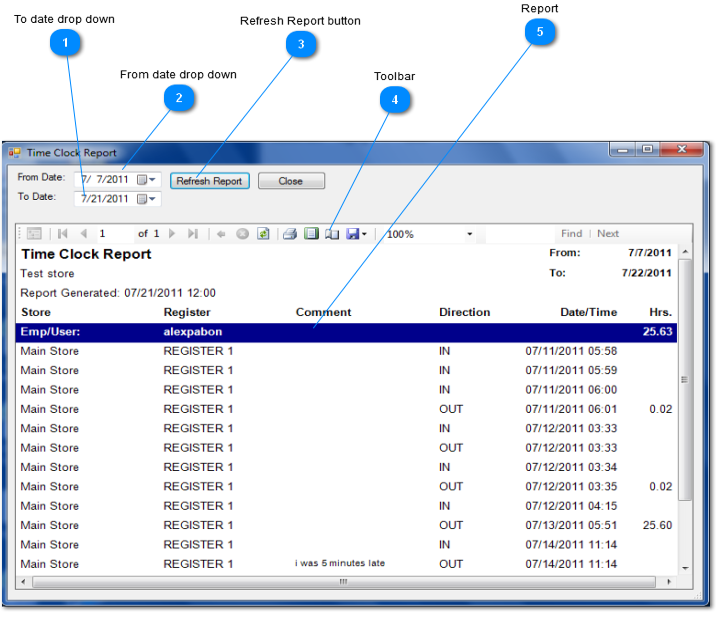 Time Clock Report 