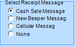 19. Select receipt Message Radio Button Options