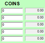 5. Coin Count entry Field