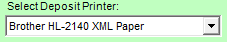 7. Printer Selection Drop down