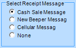19. Select receipt Message Radio Button Options